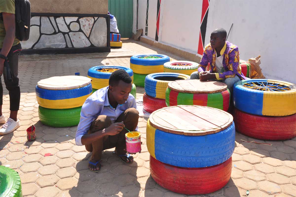 One of the beneficiaries undergoinng an activity